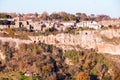 The town of bagnoregio over calanchi valley