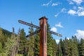 Town of Banff street signpost at Tunnel Mountain Trailhead. Banff National Park