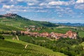 Town of Barolo among vineyards in Italy. Royalty Free Stock Photo