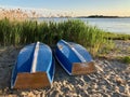 Town beach boats in repose