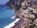 Town and beach, Positano, Italy. Royalty Free Stock Photo