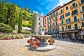 Town of Bellagio church square colorful architecture view, Como Lake Royalty Free Stock Photo