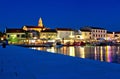 Town of Biograd evening view at blue hour Royalty Free Stock Photo