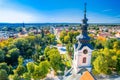 Town of Bjelovar scenic park and city center aerial view