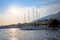 Town of Bol on Brac island waterfront sunset view Royalty Free Stock Photo