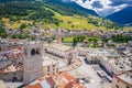 Town of Bormio in Dolomites Alps histoic center view