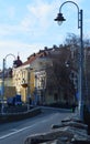 town bridge and buildings