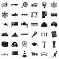 Town bridge icons set, simple style