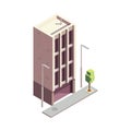 Town Building Isometric Composition