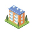 Town building isometric 3D icon