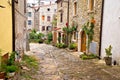 Town of Buje cobbled old steet