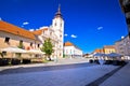 Town of Cakovec main square and church view Royalty Free Stock Photo