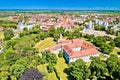 Town of Cakovec rooftops and green park aerial view Royalty Free Stock Photo