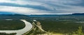 Town of Carmacks Yukon River landscape YT Canada