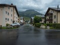 Town Celerina in the rain Royalty Free Stock Photo