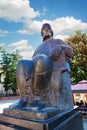 The town center of Kragujevac - the biggest town of Sumadija area. Memorial statue monument to Vuk Karadzic Royalty Free Stock Photo