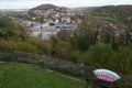 the town center of Longwy in Meurthe et Moselle seen from the old belvedere of the blast furnaces