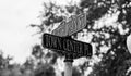 Town Center Street Sign Black and White Royalty Free Stock Photo