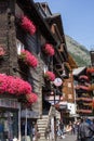 Town center with wooden houses, Zermatt, Switzerland