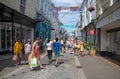 Town centre shoppers in Falmouth, England, UK