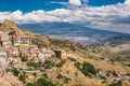 Cesaro, Bronte towns and Etna Volcano. Sicily, Italy Royalty Free Stock Photo