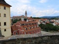 The high view off the town cesky krumlov in Czech Republic