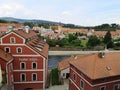 The high view off the town cesky krumlov in Czech Republic