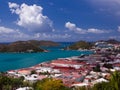 Town of Charlotte Amalie and Harbor Royalty Free Stock Photo