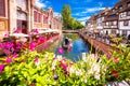 Town of Colmar little Venice colorful canal view Royalty Free Stock Photo