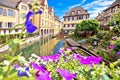 Town of Colmar little Venice colorful canal view Royalty Free Stock Photo