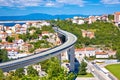 Town of Crikvenica and road viaduct view
