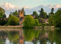 View across the Mere to the town of Ellesmere in Shropshire