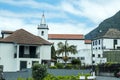 The Town of Faial which is overlooked by the Eagle Rock is in the eastern area of Madeira Royalty Free Stock Photo