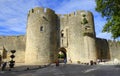 Fortified main gate to medieval town Royalty Free Stock Photo