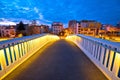 Town of Grado on Adriatic coast channel bridge dawn view