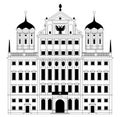Town Hall in Augsburg, facade in flat design Royalty Free Stock Photo