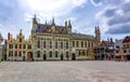 Town Hall and Basilica of Holy Blood on Burg square, Bruges, Belgium