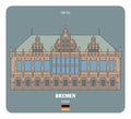 Town Hall in Bremen Germany. Architectural symbols of European cities