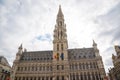 The Town Hall of Brussels in the Grand Place Royalty Free Stock Photo