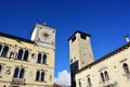 The Town Hall building is the clock tower, in Belluno, Italy