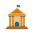 Town hall building icon with flat style Royalty Free Stock Photo
