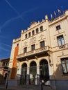 The town hall with Catalan flag La Diada Royalty Free Stock Photo