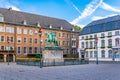 Town hall in Dusseldorf and statue of an Wellem, Germany