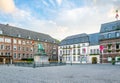 Town hall in Dusseldorf and statue of an Wellem, Germany