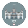 Town Hall in Graz Austria. Architectural symbols of European cities