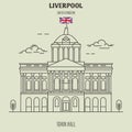 Town Hall in Liverpool, UK. Landmark icon Royalty Free Stock Photo