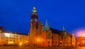 Town Hall in the Market square at night. Wroclaw. Poland