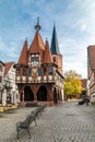 The town-hall of Michelstadt on a sunny day in fall