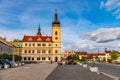 Town hall in Mlada Boleslav dominating the old town square, Czech republic