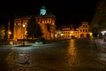 Town hall at night, the old town of Sandomierz in Poland Royalty Free Stock Photo